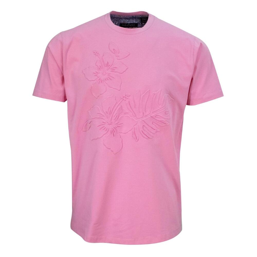NEW LORDS OF HARLECH men's carson embossed tee in pink